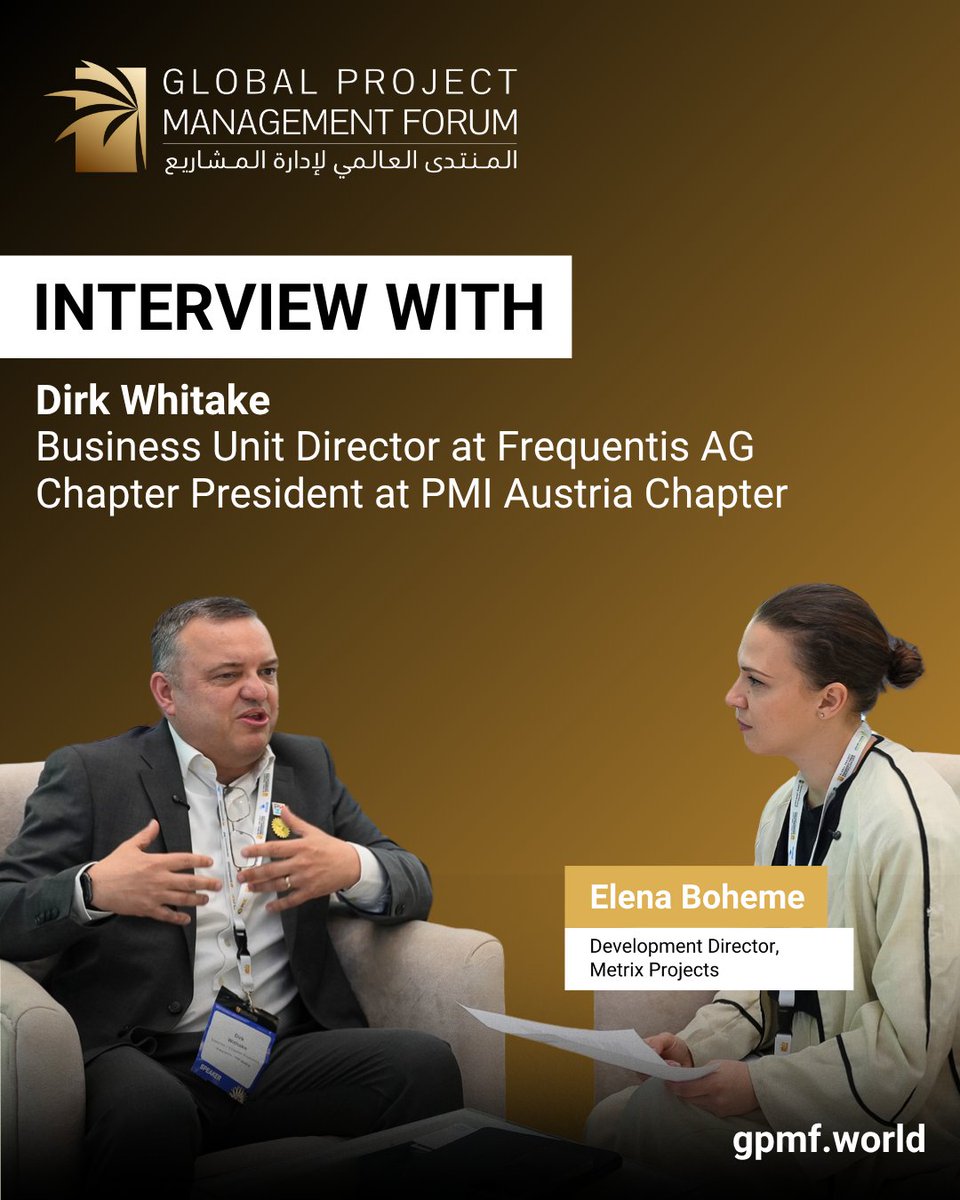 Global Project Management Forum (@gpmforum) on Twitter photo In this insightful interview, Dirk Withake, Business Unit Director at Frequentis AG and PMI Austria Chapter President explains why forums like GPMF are critical learning ecosystems. 
Interviewed by Elena Boheme at METRIX PROJECTS.
Full interview: lnkd.in/dhR2siP3 In this insightful interview, Dirk Withake, Business Unit Director at Frequentis AG and PMI Austria Chapter President explains why forums like GPMF are critical learning ecosystems. 
Interviewed by Elena Boheme at METRIX PROJECTS.
Full interview: lnkd.in/dhR2siP3
