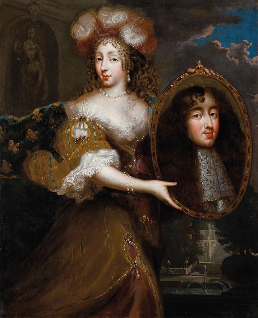 Henrietta of England holding a #portrait of her husband, Philippe of Orléans. Her fond correspondence with her elder brother, Charles II of England, helped lay the groundwork for the Treaty of Dover (1670). 

by Henri Gascar 
#Stuart #history