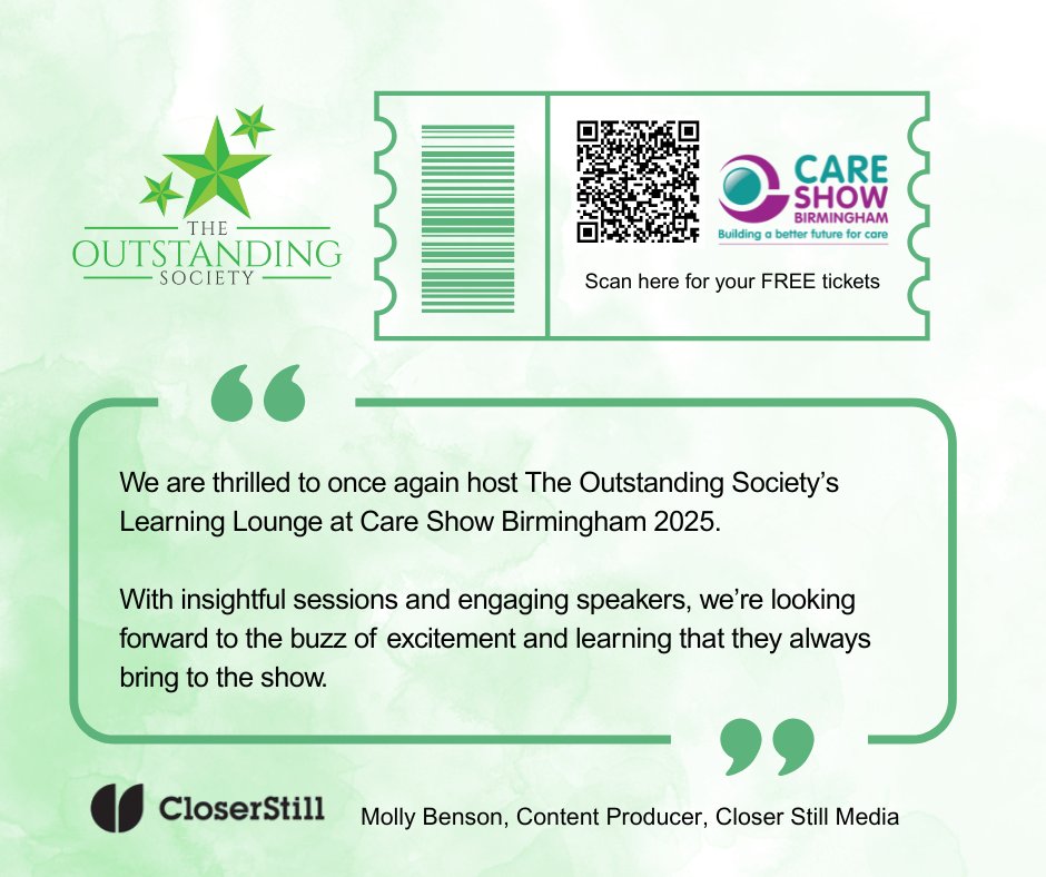 Big things are happening behind the scenes! The OS Team is busy preparing for our Learning Lounge at Care Show Birmingham this October — and trust us, you won't want to miss it.

It might feel far off, but October will be here before you know it. Grab your FREE tickets today and