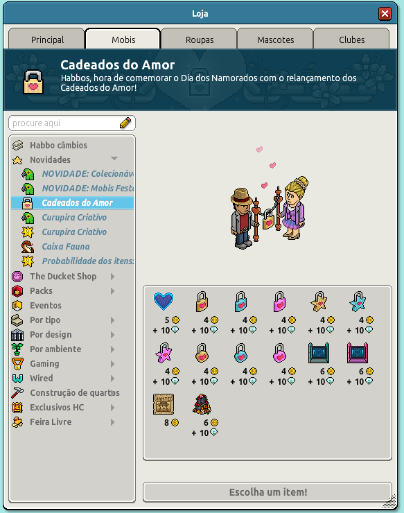 BacconsBR's tweet photo. Disponível: Cadeados do Amo

Habbos, hora de comemorar o Dia dos Namorados com o relançamento dos Cadeados do Amor!
#Habbo https://t.co/Ktq62aB6eD