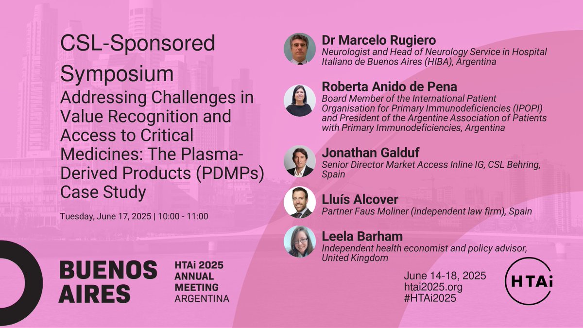 🩸 IPOPI at #HTAi2025 – Advocating for Access to Life-Saving Therapies 

We’re proud to see Roberta Anido de Pena, #IPOPI Board Member, speak at the Health Technology Assessment international (<a href="/HTAiOrg/">HTAi</a>) 2025 symposium on the challenges of value recognition and access to
