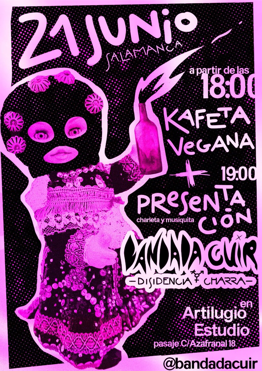El sábado 21 vamos a presentar de la organización en Artilugio (Pasaje Azafranal 18), a partir de las 18:00. Os invitamos a venir a conocernos, participar de la kafeta vegana y pasarlo genial con nosotres!

Estaremos encantades de conocerte y que entres a participar con nosotres!