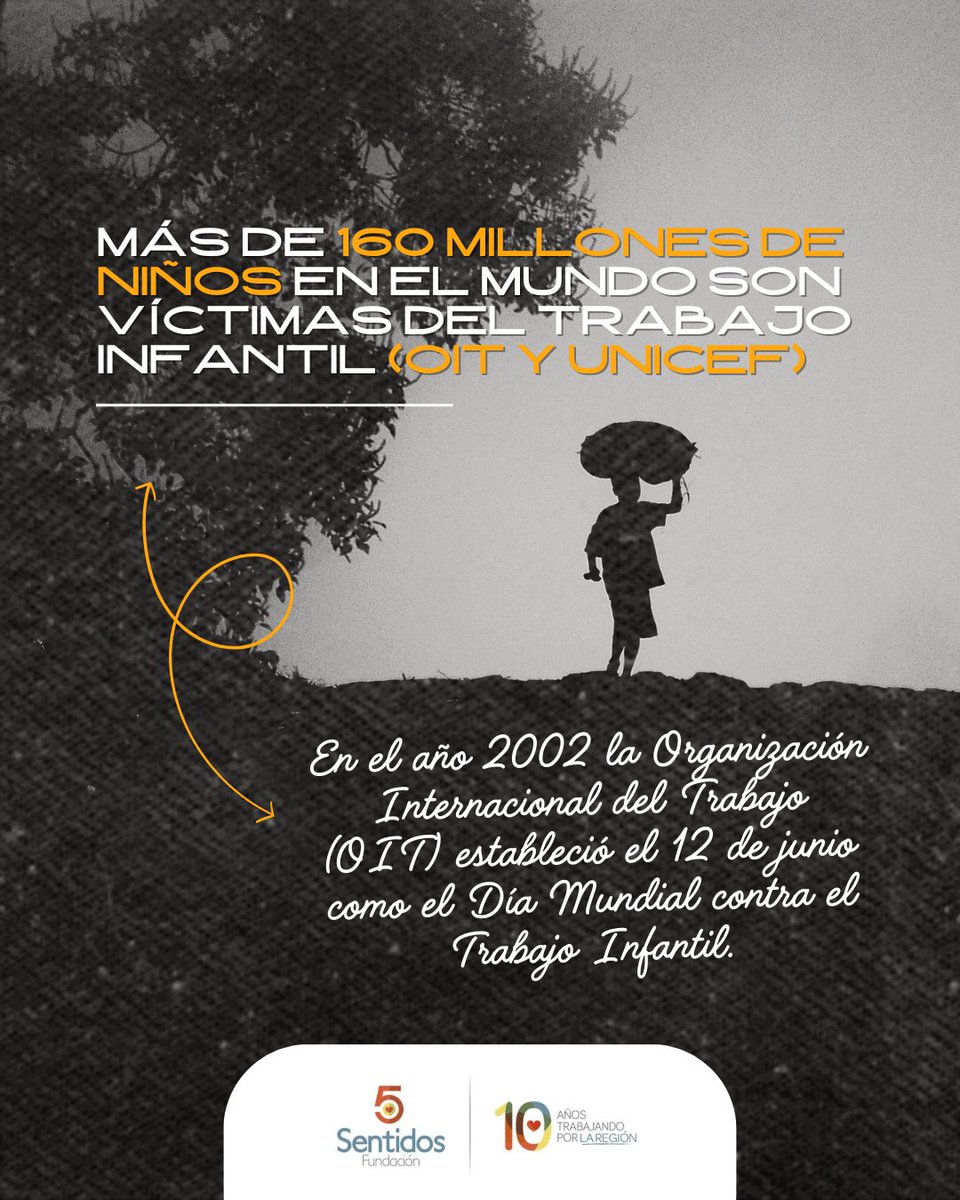 FCincoSentidos's tweet photo. Cada niño tiene derecho a una infancia feliz, a la educación, a la protección, a soñar, a jugar y a un desarrollo integral. 🚸 ¡No al trabajo infantil! ❌ https://t.co/xNWqOEU8Lb