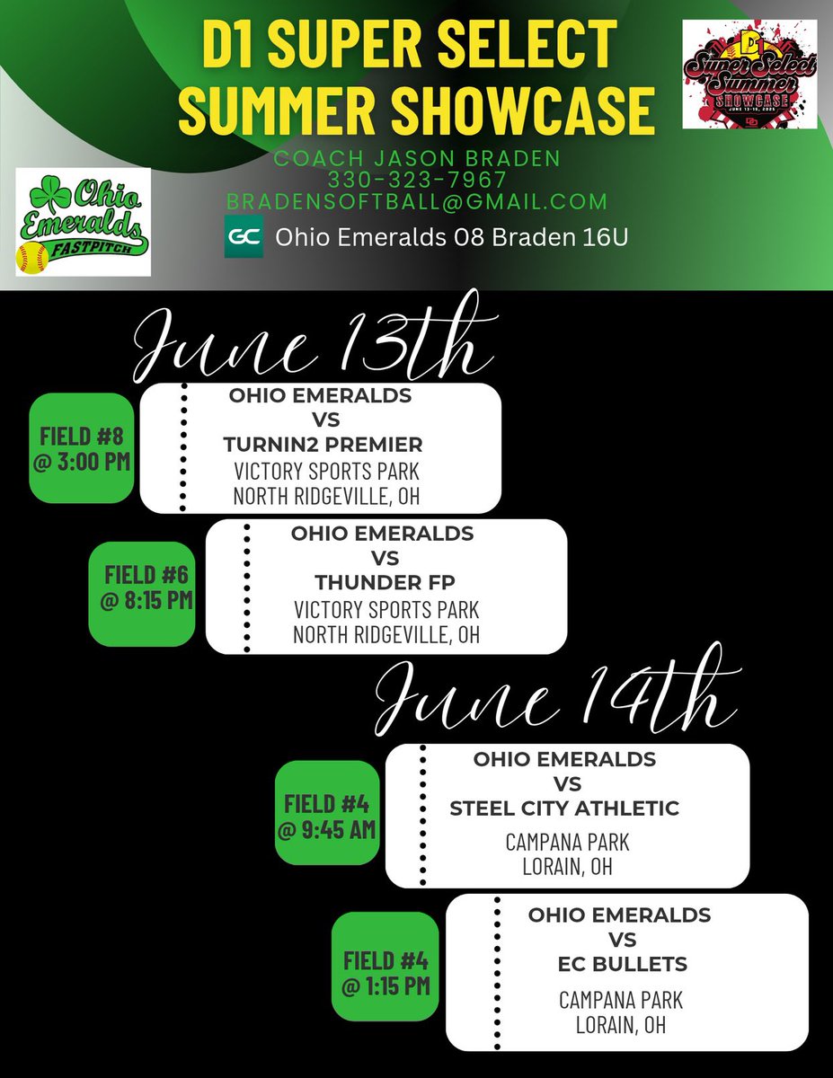 Tournament schedule for this weekend!