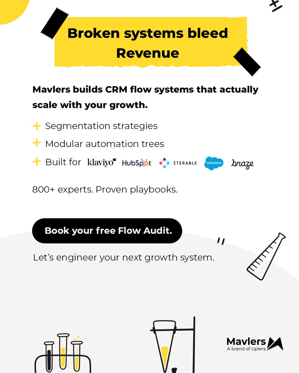 wearemavlers's tweet image. Episode 10 of #FlowScience: CRM &quot;flow debt&quot; is quietly wrecking performance &amp;amp; costing revenue.
We&apos;re tackling the 5 silent killers of CRM scalability, plus how top brands like Uber, Amazon &amp;amp; Zara prevent messy workflows.
Time to clean house &amp;amp; scale smart.