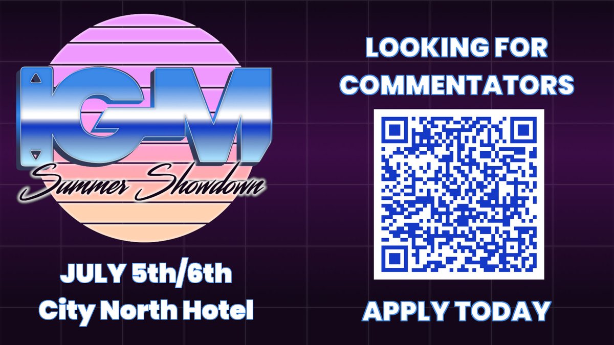 🎙️CALLING ALL COMMENTATORS🎙️

We're still accepting commentary applications for SF6, GGST, GBVSR, UNI 2, COTW &amp; Tekken 8!

Want to join our production team? Apply via the application form through the QR Code below

Reg link is in our bio &amp; signups close in 17 days, don't miss it!