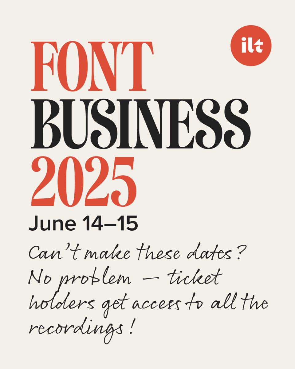 Font Business 2025, our online conference devoted to the business of type, is this weekend, June 14 &amp; 15.

Can’t make it? Don’t worry, buy your ticket and get access to all the recordings to watch whenever you want.