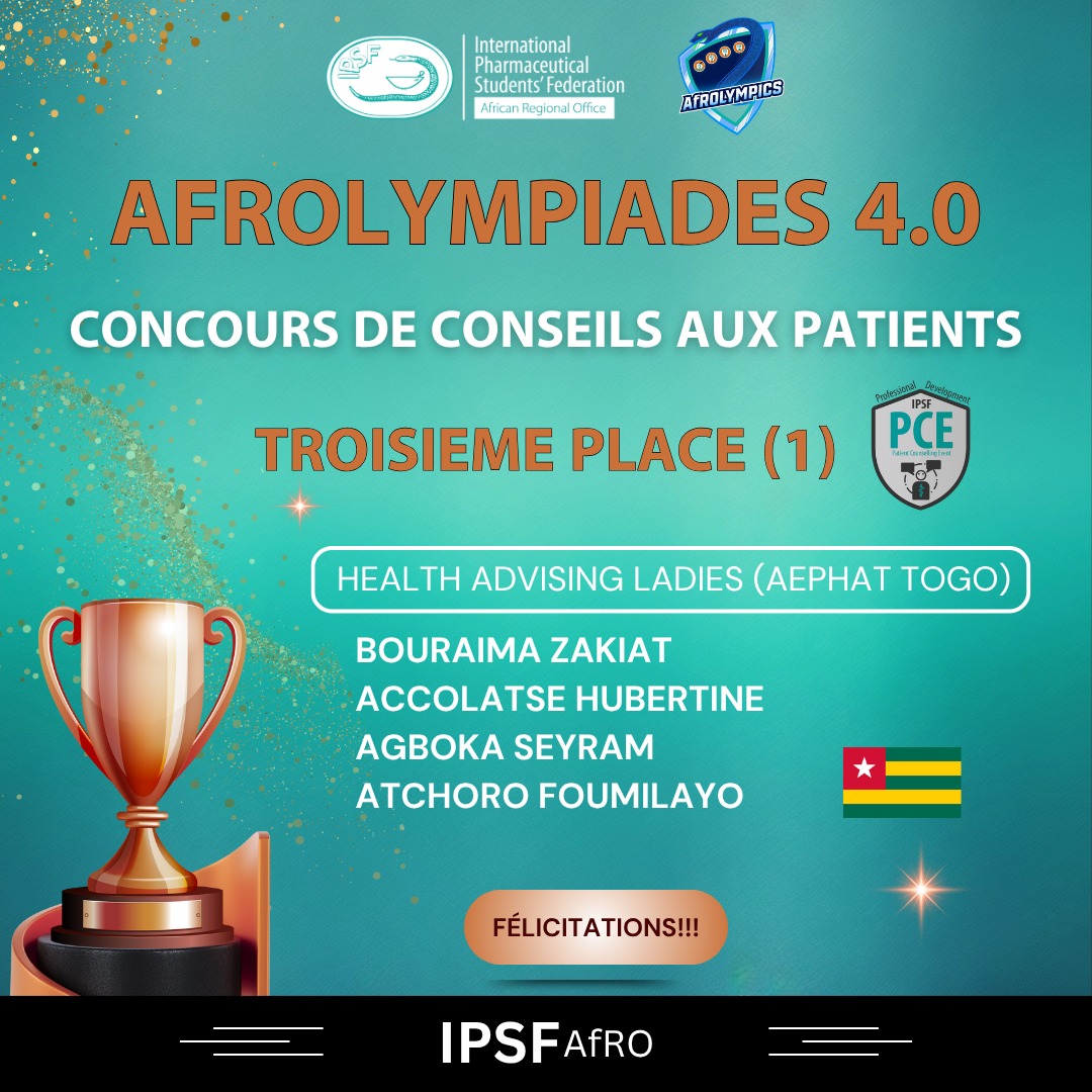IPSF African Region (@ipsfafro) on Twitter photo Congratulations to the Winners of the Patient Counselling Event(French )from <a href="/SEP_DRC/">ANEP-RDC 🇨🇩</a> 💫🥳
1st Runners Up <a href="/SEP_DRC/">ANEP-RDC 🇨🇩</a>
2nd Runners Up @ aephat Togo
We celebrate this laudable feat with you! Congratulations to the Winners of the Patient Counselling Event(French )from <a href="/SEP_DRC/">ANEP-RDC 🇨🇩</a> 💫🥳
1st Runners Up <a href="/SEP_DRC/">ANEP-RDC 🇨🇩</a>
2nd Runners Up @ aephat Togo
We celebrate this laudable feat with you!