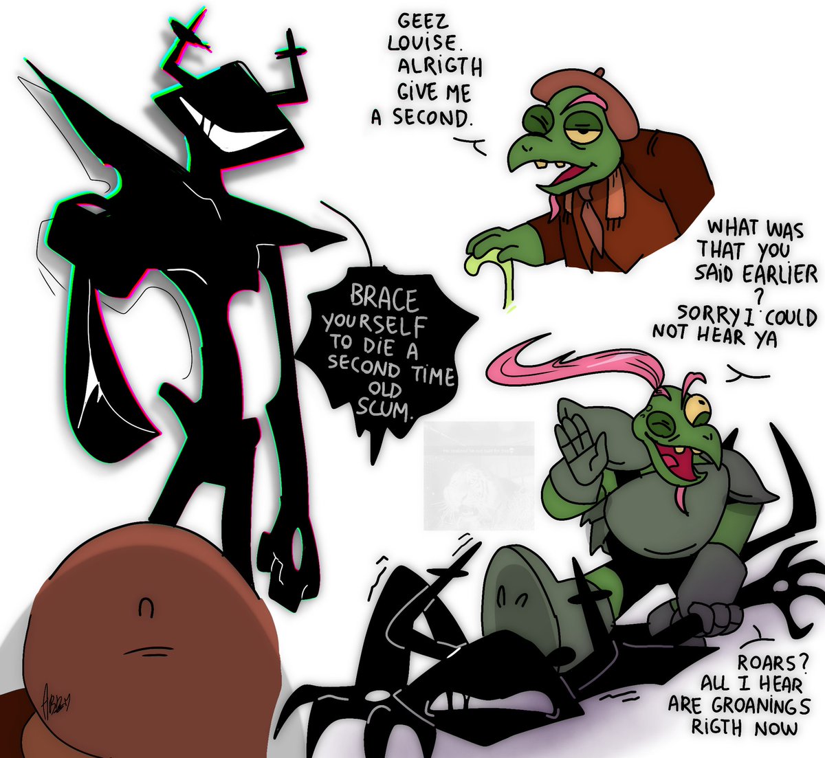 Akage_IMP's tweet image. Virgin Roaring knight VS Chad old Gerson Boom #DELTARUNE
