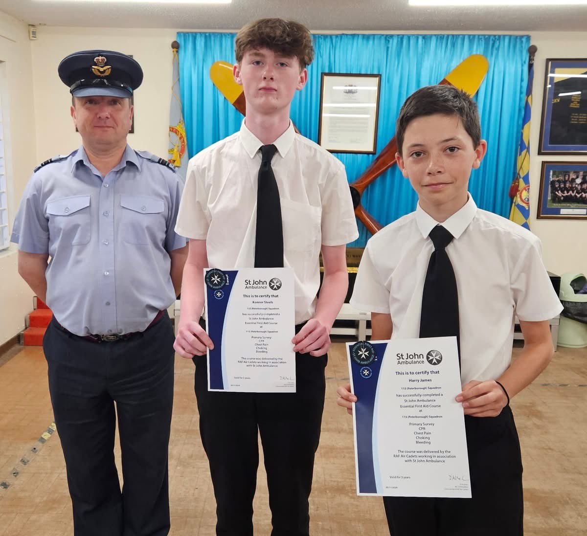 115 (Peterborough) Sqn ATC - RAFAC (@115sqnatc) on Twitter photo Presentations last night of a <a href="/aircadets/">RAF Air Cadets</a> blue leadership badge & <a href="/stjohnambulance/">St John Ambulance England</a> essential first aid badges to 2 of our recruits #WhatWeDo <a href="/BedsCambsWing/">Beds & Cambs Wing</a> <a href="/CERegionRAFAC/">C & E Region RAFAC</a> Presentations last night of a <a href="/aircadets/">RAF Air Cadets</a> blue leadership badge & <a href="/stjohnambulance/">St John Ambulance England</a> essential first aid badges to 2 of our recruits #WhatWeDo <a href="/BedsCambsWing/">Beds & Cambs Wing</a> <a href="/CERegionRAFAC/">C & E Region RAFAC</a>