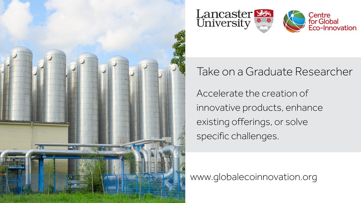 Lancaster University Sci-Tech Business (@luscitechbiz) on Twitter photo Take on a graduate researcher through <a href="/LancsUniSciTech/">Science & Technology at Lancaster</a> and <a href="/CGEInnovation/">Centre for Global Eco-Innovation</a> to help accelerate the creation of innovative products, enhance existing offerings, or solve specific challenges. Read more: bit.ly/cgemaop #graduate #hiring #scienceandtechnology #talent Take on a graduate researcher through <a href="/LancsUniSciTech/">Science & Technology at Lancaster</a> and <a href="/CGEInnovation/">Centre for Global Eco-Innovation</a> to help accelerate the creation of innovative products, enhance existing offerings, or solve specific challenges. Read more: bit.ly/cgemaop #graduate #hiring #scienceandtechnology #talent