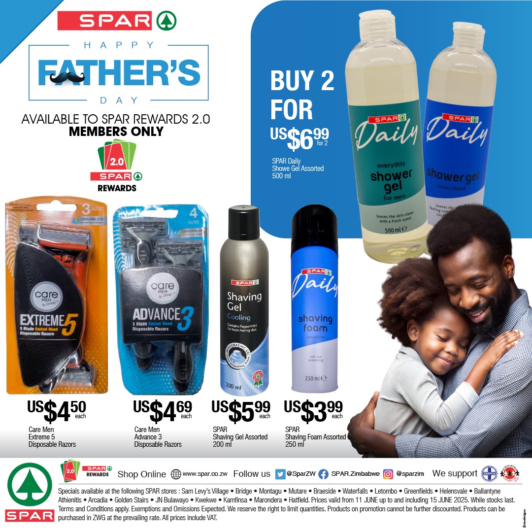 Father’s Day is around the corner — and we’ve got just the thing to make Dad smile (and maybe even share his snacks 😄). Swing by SPAR and grab the perfect gift or treat today! 💙 

#SPARZim #FathersDayVibes #DadApproved
