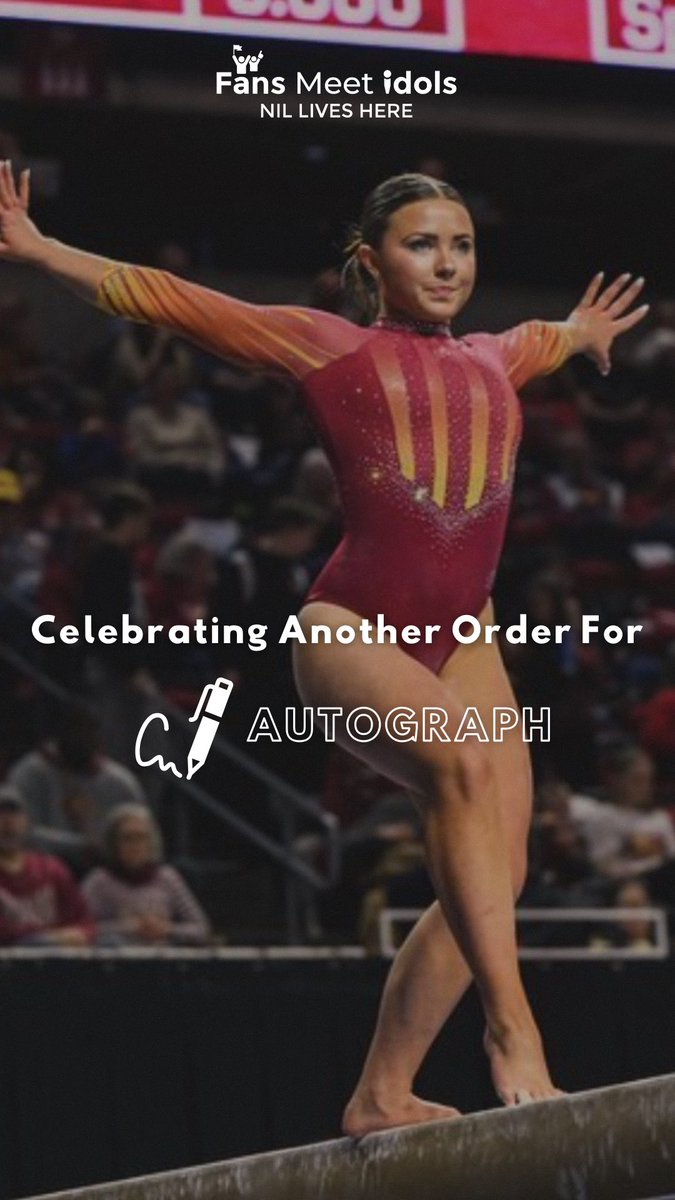 Celebrating an order with Lauren - Iowa State Gymnastics

Shop at app.fansmeetidols.com/lauren.obrochta