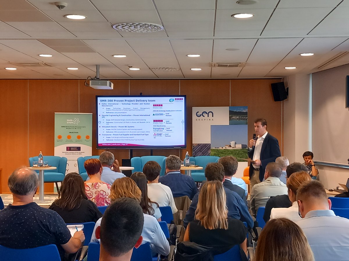 holtecintl's tweet image. Rafael Marin, Senior Program Manager for Holtec Europe, and William Bizollon, Business Development Engineer, participated in the SMR STEPS conference held on June 10 in Krško, Slovenia. This initiative brought together industry leaders, national & local institutions, policymakers…