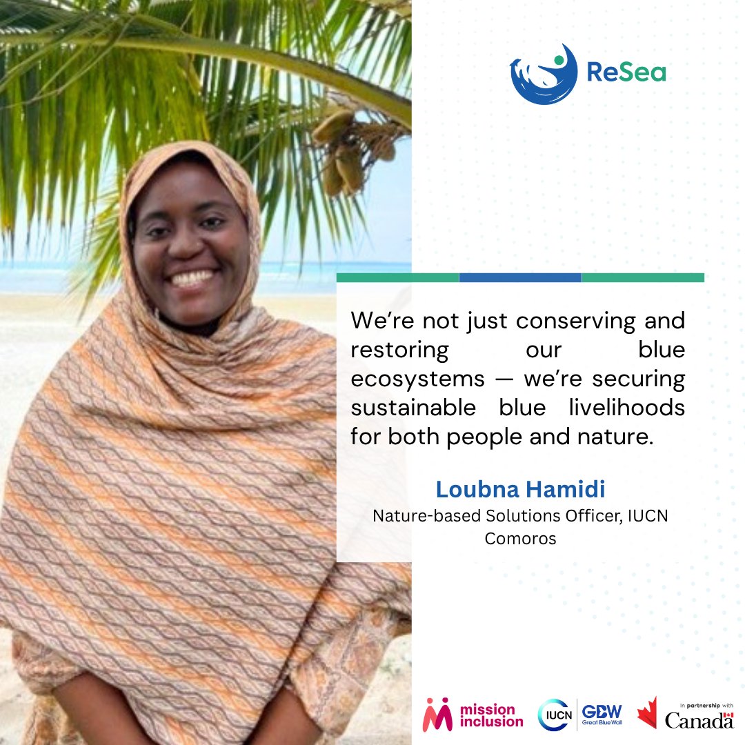 ReSea Project ESARO (@resea_project) on Twitter photo 🌊 Introducing the #ReSea #NatureBasedSolutions team 📷Meet Loubna Hamidi, NbS Officer <a href="/IucnE/">IUCN ESARO</a> - Moheli, Comoros, Junior Woman Negotiator <a href="/AGNESAfrika/">AGNESAfrika</a> & VP of the Steering Committee- Association of Women in Marine Science (WiMS)
🔗bit.ly/4e2T67Z
#WomeninConservation 🌊 Introducing the #ReSea #NatureBasedSolutions team 📷Meet Loubna Hamidi, NbS Officer <a href="/IucnE/">IUCN ESARO</a> - Moheli, Comoros, Junior Woman Negotiator <a href="/AGNESAfrika/">AGNESAfrika</a> & VP of the Steering Committee- Association of Women in Marine Science (WiMS)
🔗bit.ly/4e2T67Z
#WomeninConservation