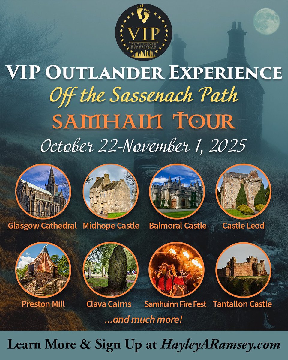 hayleyaramsey's tweet image. 🔥✨ Walk the line between worlds… ✨🔥
This October, join me in Scotland for a once-in-a-lifetime Outlander-inspired adventure—culminating in the spellbinding Samhuinn Fire Festival in Edinburgh, where ancient Celtic spirits come alive in fire, drum, and dance.
🍂 Explore…