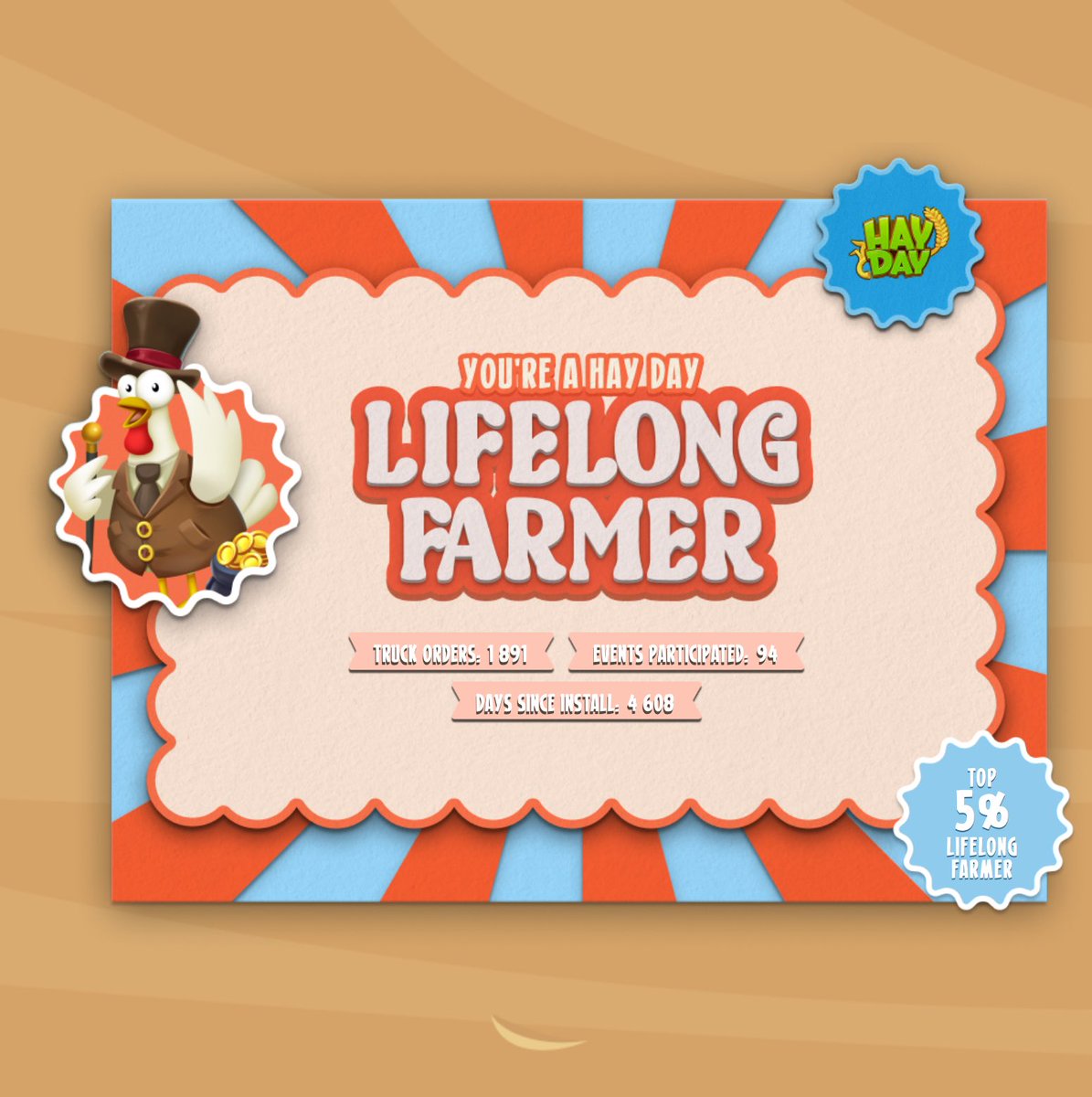 Atybekind's tweet photo. Hay Day Highlights archetype: Lifelong Farmer #HayDay https://t.co/IrWpzGE7bO