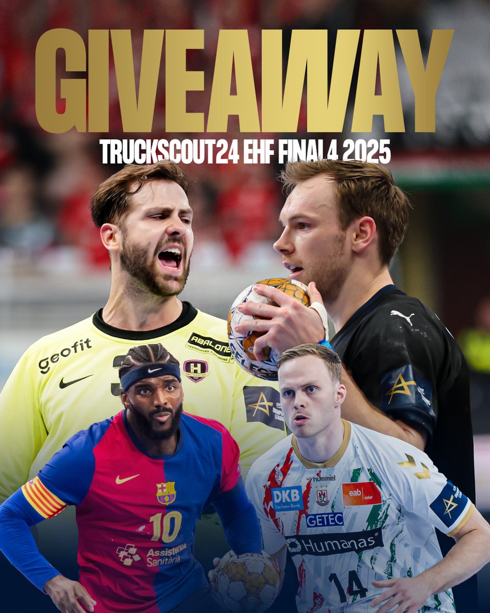 EHF Champions League (@ehfcl) on Twitter photo 𝐆𝐈𝐕𝐄𝐀𝐖𝐀𝐘 🎉 | Win a jersey 👕 of the teams participating in the TruckScout24 #ehffinal4 🏆!
➡️ Follow <a href="/ehfcl/">EHF Champions League</a> ‼️
➡️ RT this post‼️
⚠️ Terms & Conditions: eurohandball.com/media/fdplctoi… 𝐆𝐈𝐕𝐄𝐀𝐖𝐀𝐘 🎉 | Win a jersey 👕 of the teams participating in the TruckScout24 #ehffinal4 🏆!
➡️ Follow <a href="/ehfcl/">EHF Champions League</a> ‼️
➡️ RT this post‼️
⚠️ Terms & Conditions: eurohandball.com/media/fdplctoi…