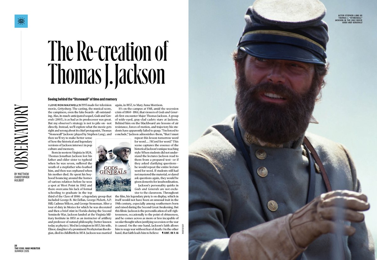 The Summer '25 issue of the Monitor goes on sale today! You can learn more about it—or order a copy—at our website: civilwarmonitor.com/issue/summer-2…  #CivilWar