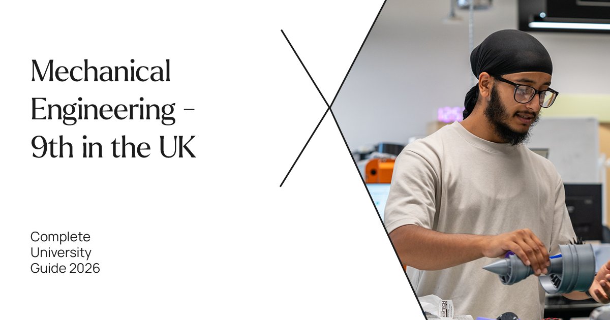 College of Engineering & Physical Sciences (@eps_unibham) on Twitter photo We are delighted to be ranked in the top 10 for Mechanical Engineering in the UK in the Complete University Guide 2026! <a href="/unibirmingham/">Uni of Birmingham</a> <a href="/compuniguide/">Complete University Guide</a> <a href="/SchoolofEng_UoB/">UoB Engineering</a> We are delighted to be ranked in the top 10 for Mechanical Engineering in the UK in the Complete University Guide 2026! <a href="/unibirmingham/">Uni of Birmingham</a> <a href="/compuniguide/">Complete University Guide</a> <a href="/SchoolofEng_UoB/">UoB Engineering</a>