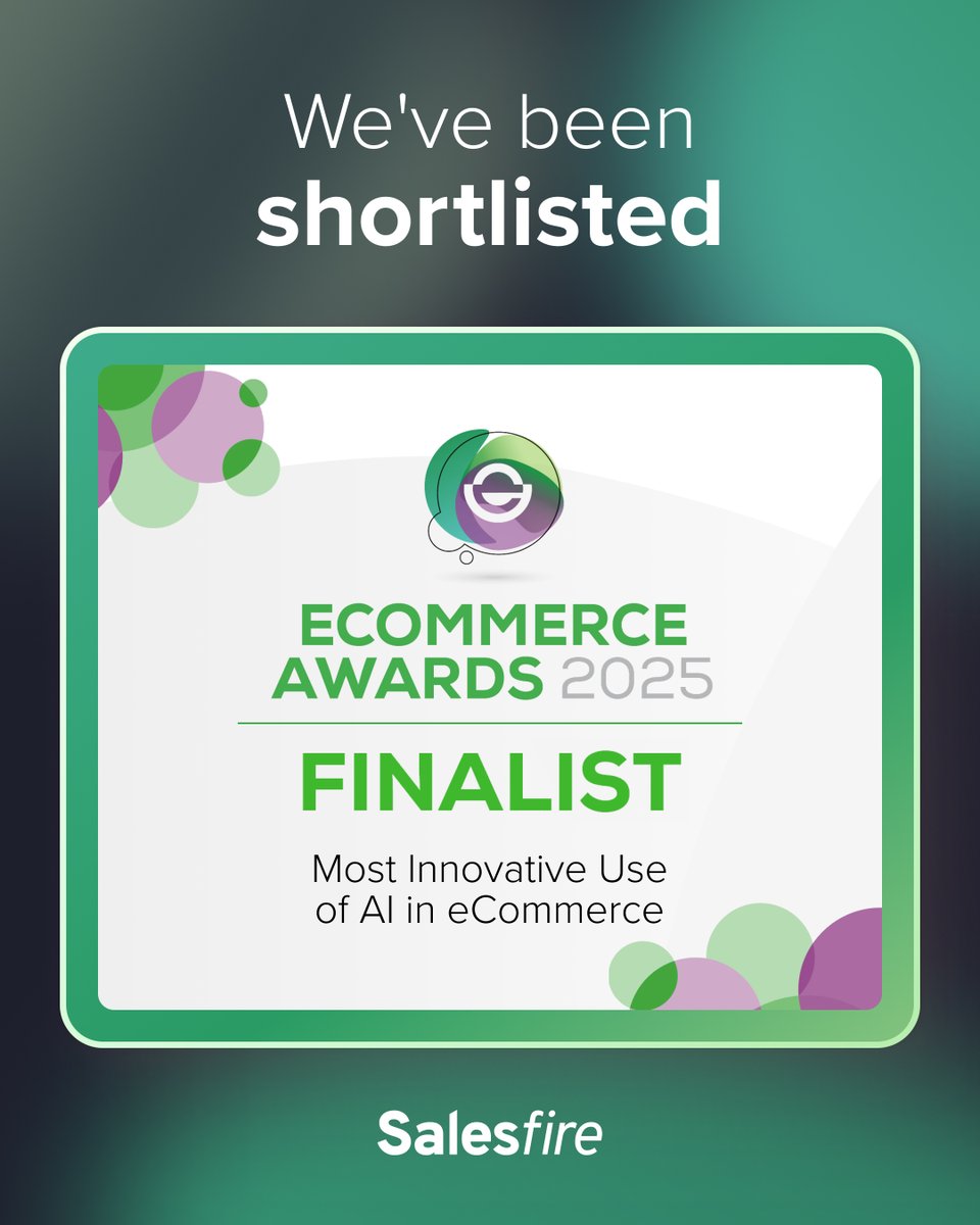 We're delighted to announce that we've been shortlisted for the 2025 eCommerce Awards in the category 'Most Innovative Use of AI in eCommerce (over 35 Employees)'

This recognition highlights our ongoing commitment to leveraging AI to create more intuitive eCommerce journeys.