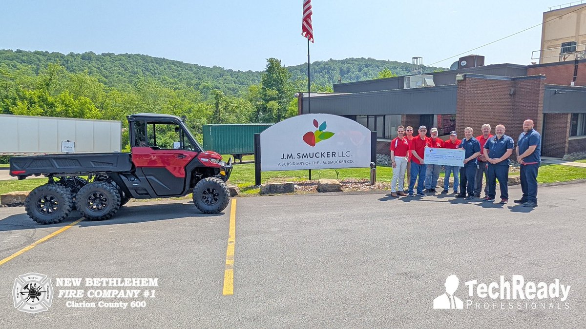 RedbankValley's tweet photo. 🚨 New Bethlehem Fire Co & Mayor Gordon Barrows unveils new 2025 Cam 6X6 Defender thanks to a donation from J.M. Smuckers! 🙌 Special thanks to all who made it possible!
📸 Photos by Calico Systems & TechReady!
#FireCo #Smuckers #NewBethlehem #RedbankValley https://t.co/HULliOSaTM