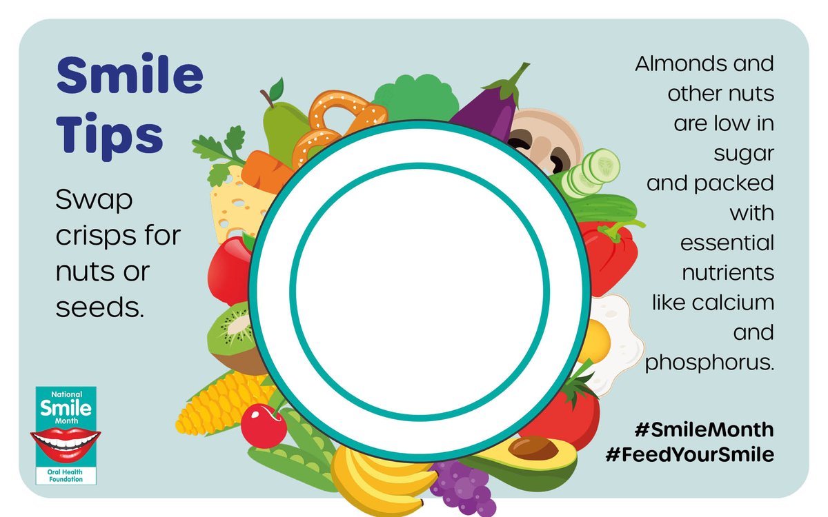 Switching crisps for nuts or seeds gives you that savoury kick in a more nutritious form. #SmileTips #SmileMonth