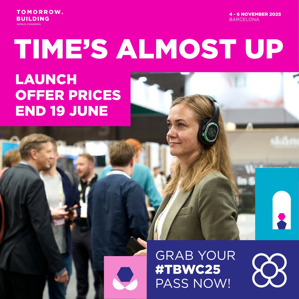 ⏳Time’s almost up! The launch offer for #TBWC25 tickets ends June 19.

This is where the future of construction &amp; urban development takes shape. Climate-resilient, human-centric, tech-forward — be part of what’s next. 🧱🌱

🎟️Get your ticket: loom.ly/oJXHfEQ