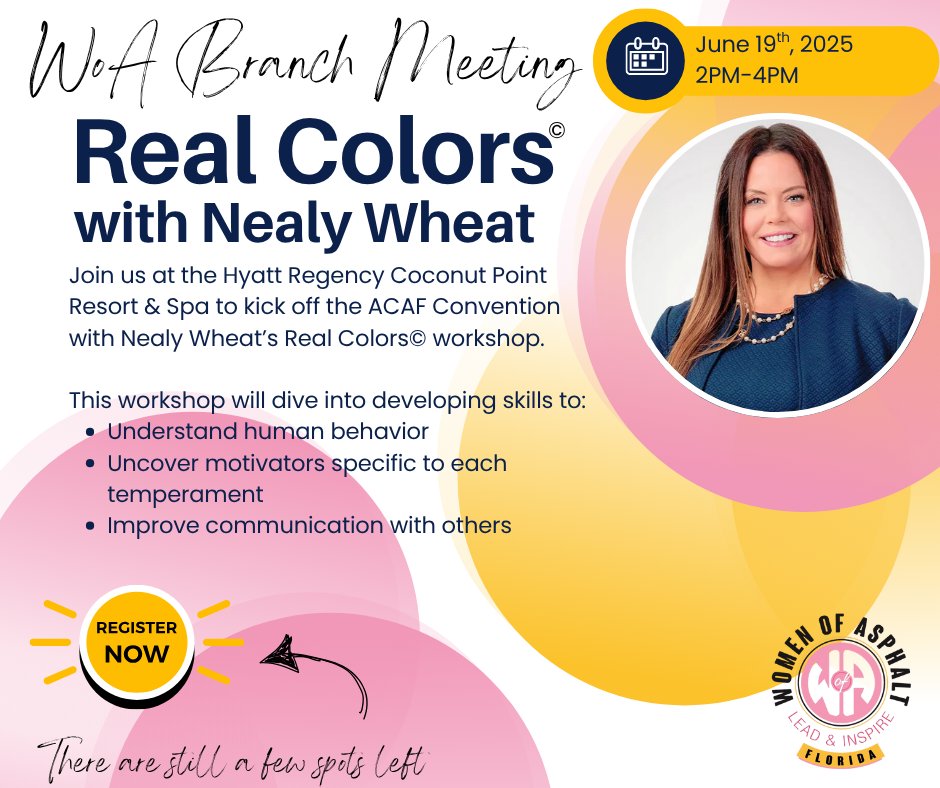 WofAFL's tweet photo. Just a reminder: The Women of Asphalt Florida Branch will be hosting our 𝐁𝐫𝐚𝐧𝐜𝐡 𝐌𝐞𝐞𝐭𝐢𝐧𝐠 during next week’s ACAF Convention!

𝐑𝐞𝐠𝐢𝐬𝐭𝐞𝐫 𝐡𝐞𝐫𝐞: https://t.co/VqESlIn3Wb

A big thank you to 𝐅𝐥𝐞𝐞𝐭𝐖𝐚𝐭𝐜𝐡𝐞𝐫 for sponsoring this event! https://t.co/Tc6PRBP5G5