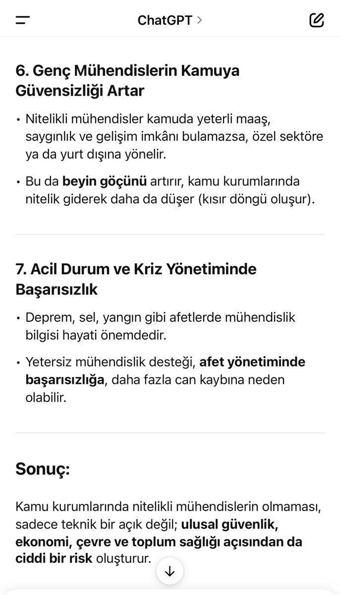 Kamu Mühendisleri Platformu (@kamuhendisleri) on Twitter photo ChatGPT ye sorduk!
Türkiyede kamu kurum ve kuruluşlarında çalışan nitelikli mühendisler olmazsa ne olur?
Cevap görsellerde ⬇️
AbdullahGüler MühendisiUnutma
MehmetŞimşek MühendisinHakkı
<a href="/avabdullahguler/">Abdullah Güler</a>
<a href="/memetsimsek/">Mehmet Simsek</a> ChatGPT ye sorduk!
Türkiyede kamu kurum ve kuruluşlarında çalışan nitelikli mühendisler olmazsa ne olur?
Cevap görsellerde ⬇️
AbdullahGüler MühendisiUnutma
MehmetŞimşek MühendisinHakkı
<a href="/avabdullahguler/">Abdullah Güler</a>
<a href="/memetsimsek/">Mehmet Simsek</a>