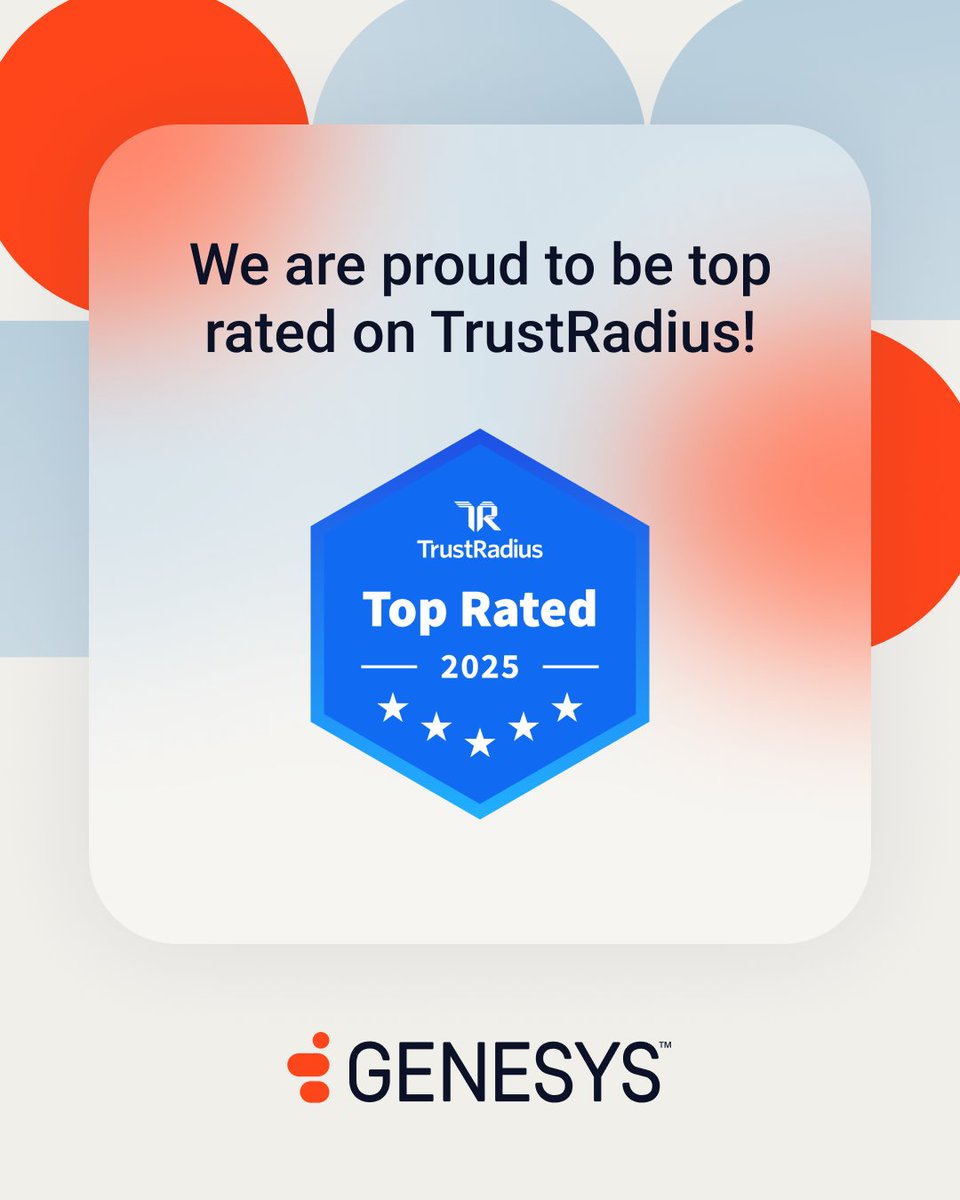 We don’t just talk about great CX, our customers say we deliver it. Genesys is a 2025 @TrustRadius Top Rated solution! 🎉
 
Discover why #GenesysCloud is the CX solution you need: gsys.cx/4kBAcqW