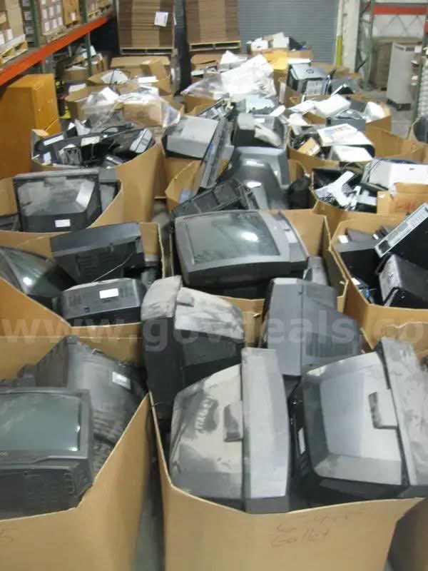 For someone who really wants to save the CRTs. Being sold by Lafayette Parish School System, in Lafayette, Louisiana. 

Includes old computers as well. I think I see an Apple II in there. 
Starting Bid is 1000USD. 

govdeals.com/en/asset/877/1…