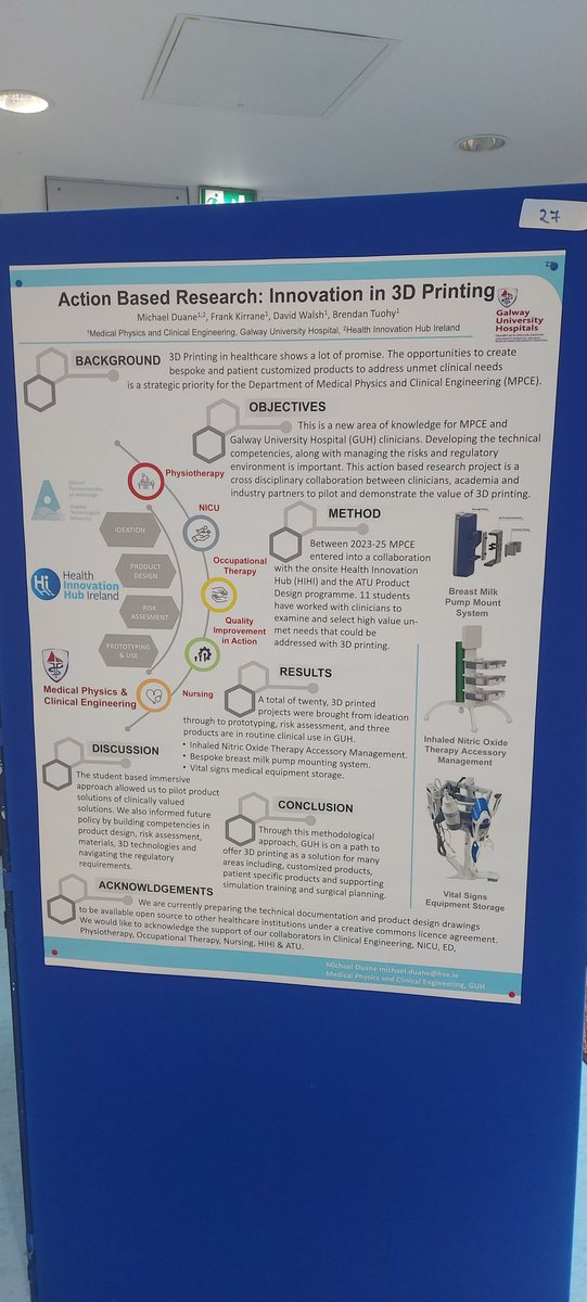 ClinicalEngineer@GUH (@bioengineerguh) on Twitter photo #GUHResearchDay2025 Well done <a href="/michaeljduane/">Michael Duane</a> and collaborators. 3D printing to address unmet product needs in healthcare. #GUHResearchDay2025 Well done <a href="/michaeljduane/">Michael Duane</a> and collaborators. 3D printing to address unmet product needs in healthcare.