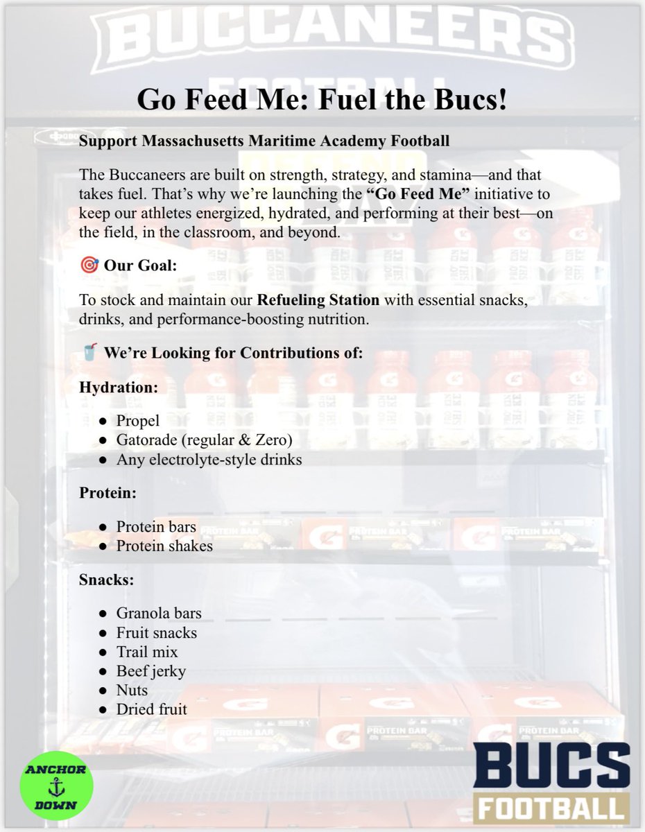 bucs_fball's tweet image. Can’t come cheer on the Bucs at a game but want to help another way? Support the Bucs by fueling them! We always want to keep our guys at peak condition, and what better way to do that than to feed them! Support the GoFeedMe! #DefendTheBay
givebutter.com/bucs_fball