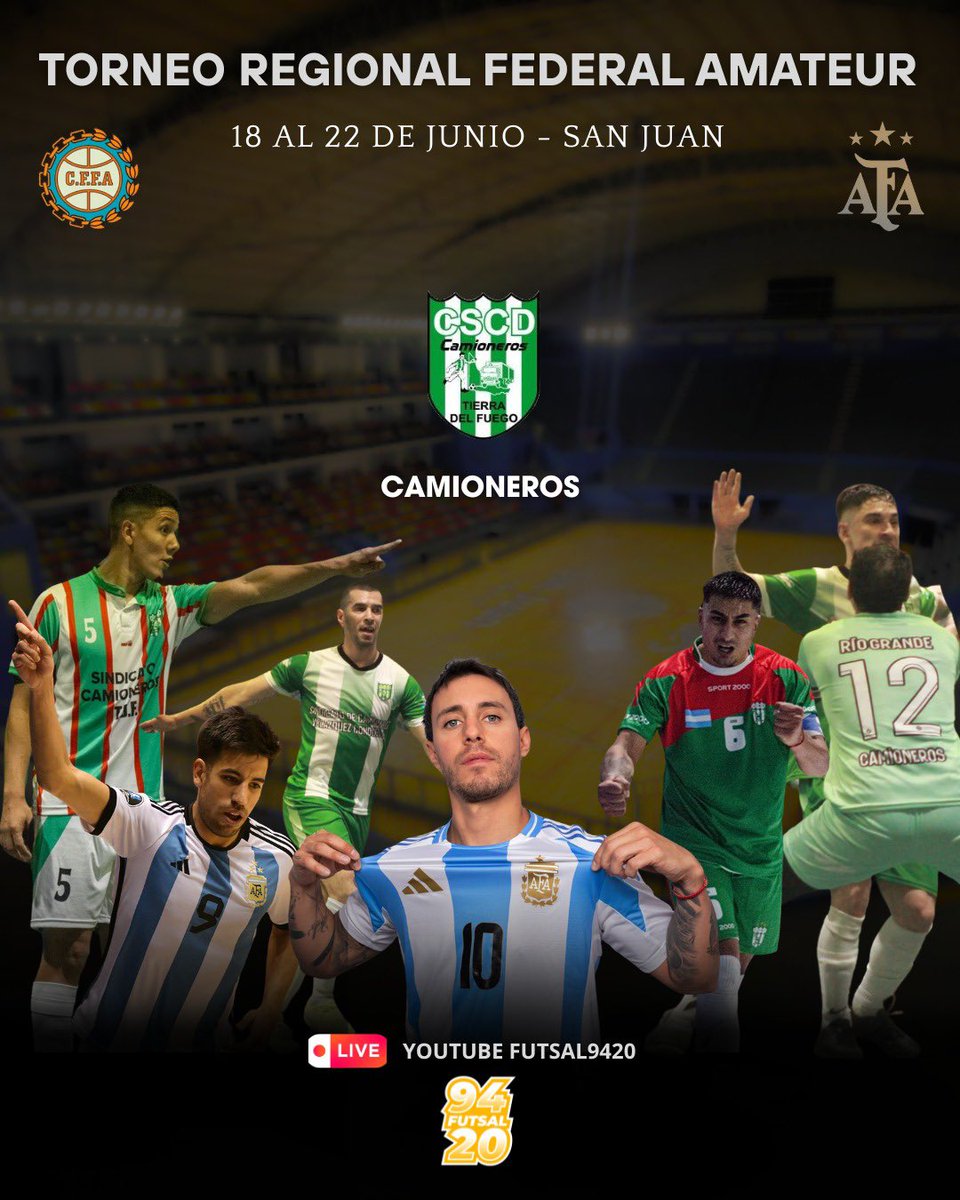 #Interior | Camioneros de Río Grande se reforzó con todo para el Torneo Regional Amateur del Consejo Federal, que se jugará del 18 al 25 de junio en San Juan y que dará una plaza para la final con el campeón de AFA para definir un lugar en la <a href="/LibertadoresFS/">CONMEBOL Libertadores Futsal</a> 2026...