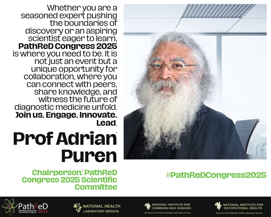 Inspiring words from the Scientific Committee Chairperson of #PathReDCongress2025! 💚

Find more info here: pathred.nhls.ac.za