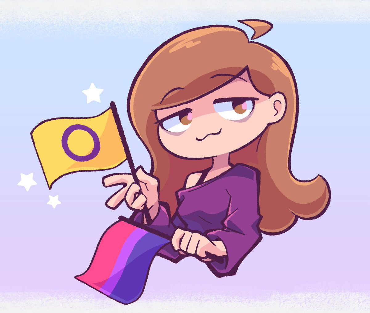 I've been debating whether to go public about this. But I figured if someone with my reach (although small) can make someone else feel seen and represented, then that's a good enough reason as any.

Hope everyone is having a safe Pride. 💜💛