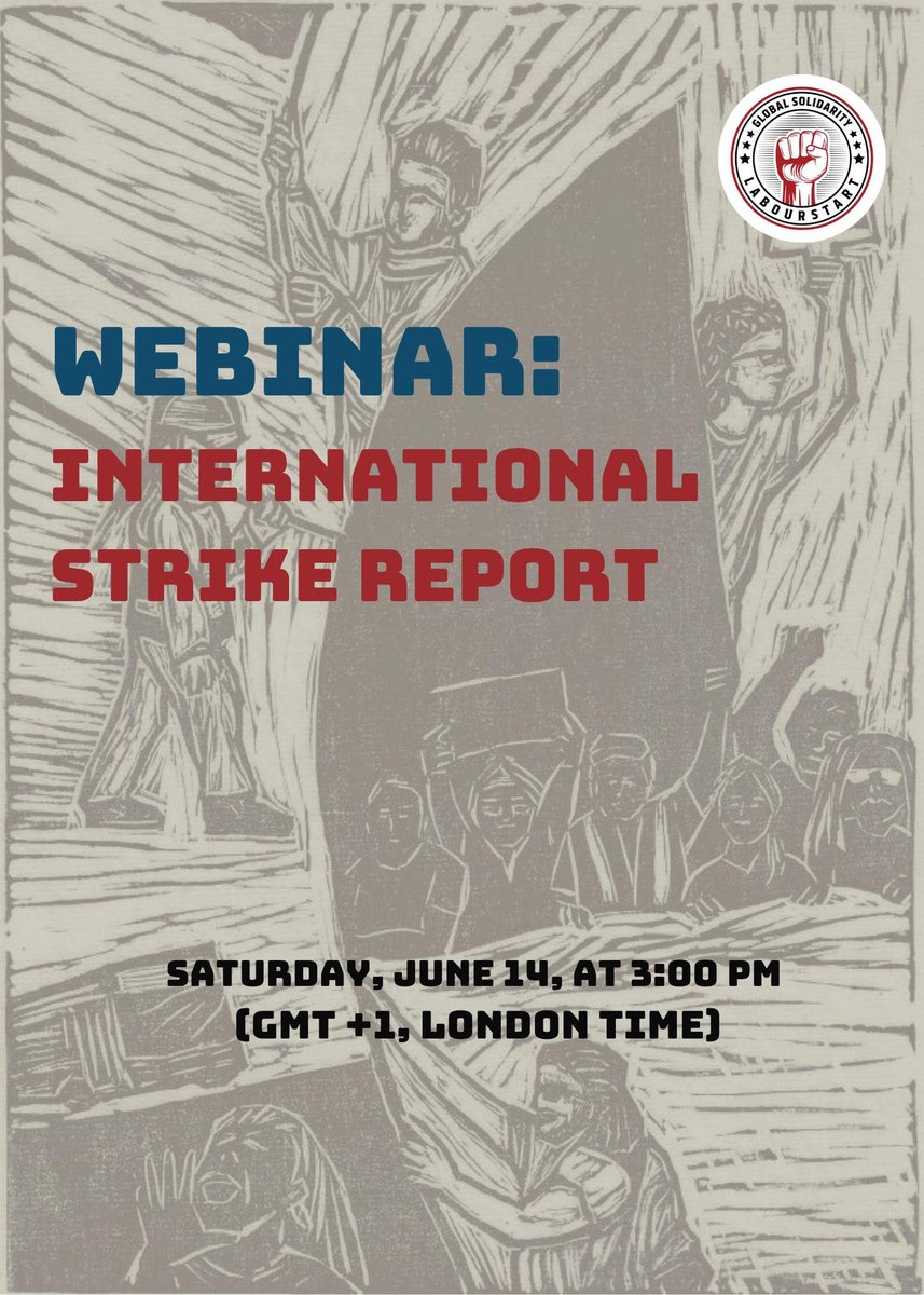 Emek Çalışma (@emekcalisma) on Twitter photo 🚀 Launch: International Strike Report 2023
📅 14 June 2025 | 🕒 15:00 (London time)
11 countries. 1 collaborative report on global strike trends.
Join the launch event for key findings + open discussion.
🔗 Register now:
forms.gle/YowjxPn8CFPWDa…
<a href="/ILRLaborAction/">Labor Action Tracker</a> 🚀 Launch: International Strike Report 2023
📅 14 June 2025 | 🕒 15:00 (London time)
11 countries. 1 collaborative report on global strike trends.
Join the launch event for key findings + open discussion.
🔗 Register now:
forms.gle/YowjxPn8CFPWDa…
<a href="/ILRLaborAction/">Labor Action Tracker</a>
