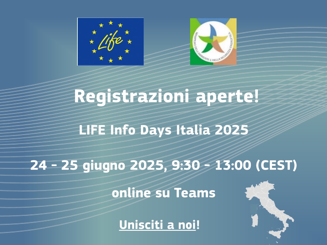 LIFEprogrammeIT's tweet image. 𝐋𝐈𝐅𝐄 𝐈𝐧𝐟𝐨 𝐃𝐚𝐲𝐬 𝐈𝐭𝐚𝐥𝐢𝐚 𝟐𝟎𝟐𝟓 (𝐨𝐧𝐥𝐢𝐧𝐞 𝐬𝐮 𝐏𝐢𝐚𝐭𝐭𝐚𝐟𝐨𝐫𝐦𝐚 𝐓𝐞𝐚𝐦𝐬)
Visita la pagina del @MASE_IT per registrarti: mase.gov.it/portale/-/life…