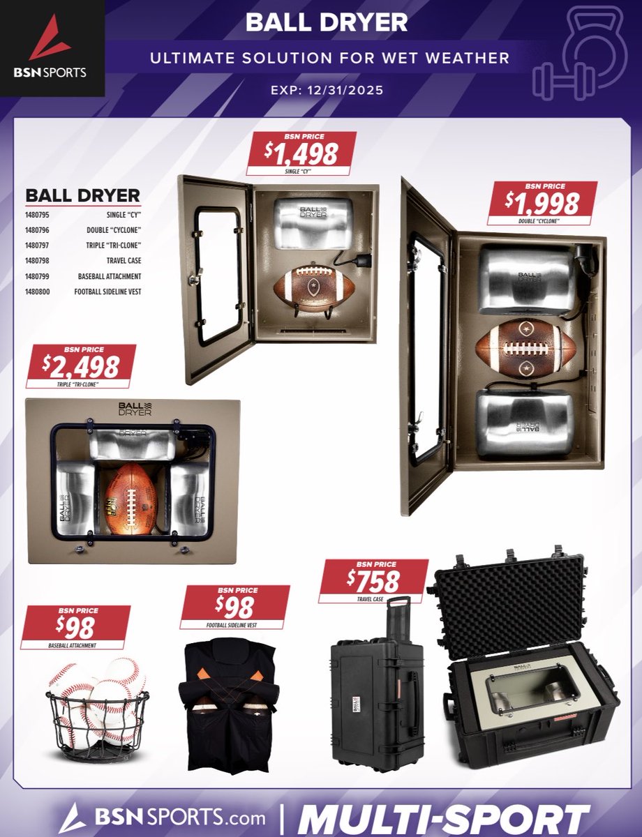 TylerBrownBSN's tweet image. ⁉️ DO YOU NEED A BALL DRYER ⁉️
This is an ABSOLUTE GAMECHANGER for 🏈, ⚾️, and 🥎.
Call, email, or DM me for more details.
@BSNSPORTS_FL
@BSNSPORTS