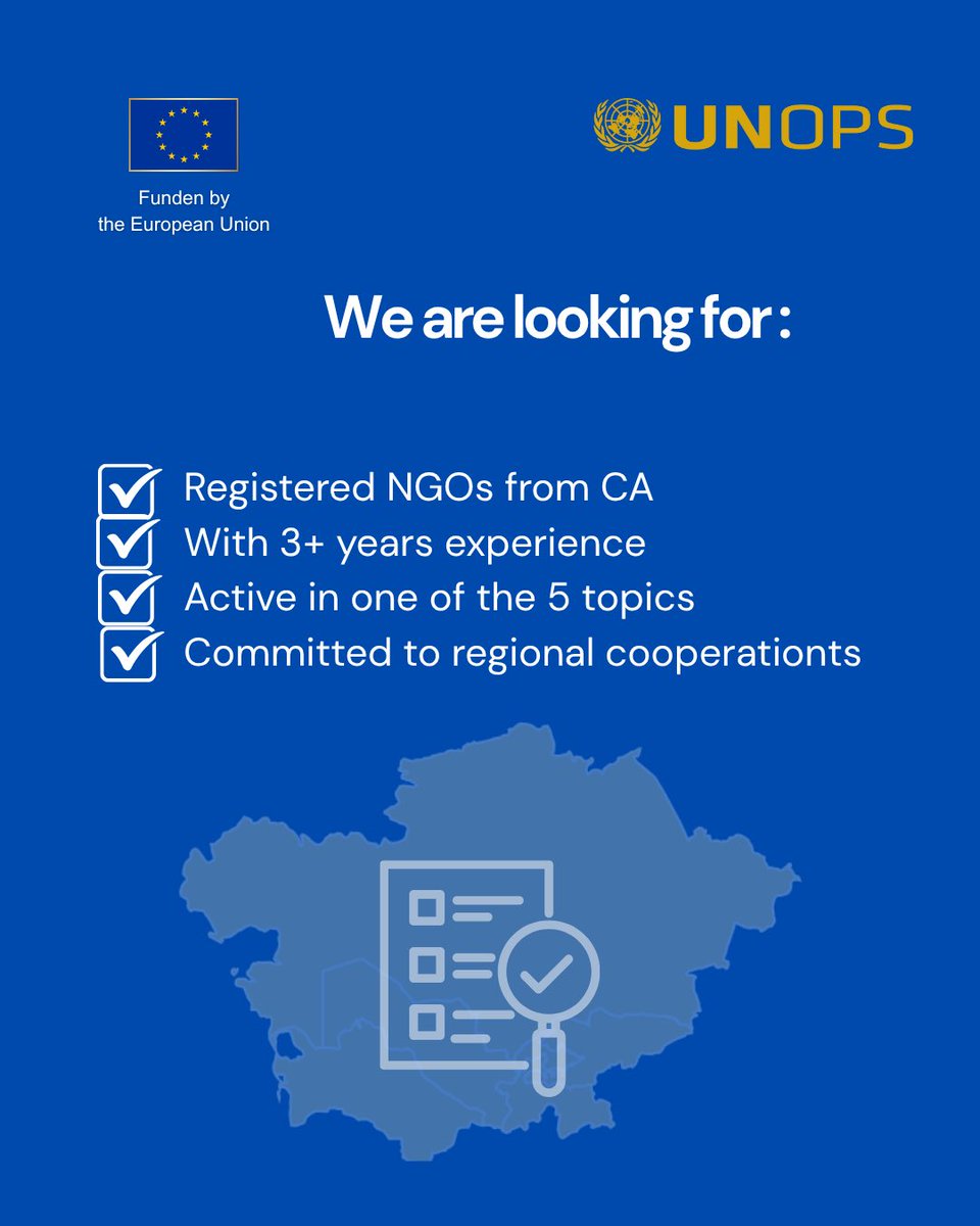 Drive change in Central Asia!

CSOs from 🇰🇿🇰🇬🇹🇯🇹🇲🇺🇿 invited to join EU Thematic Working Groups on digital transformation, climate, women’s rights, youth, and governance.

Collaborate, influence, amplify impact.

📝 Apply by 25 June: 
bit.ly/4kDOtDy

#EU4CentralAsia