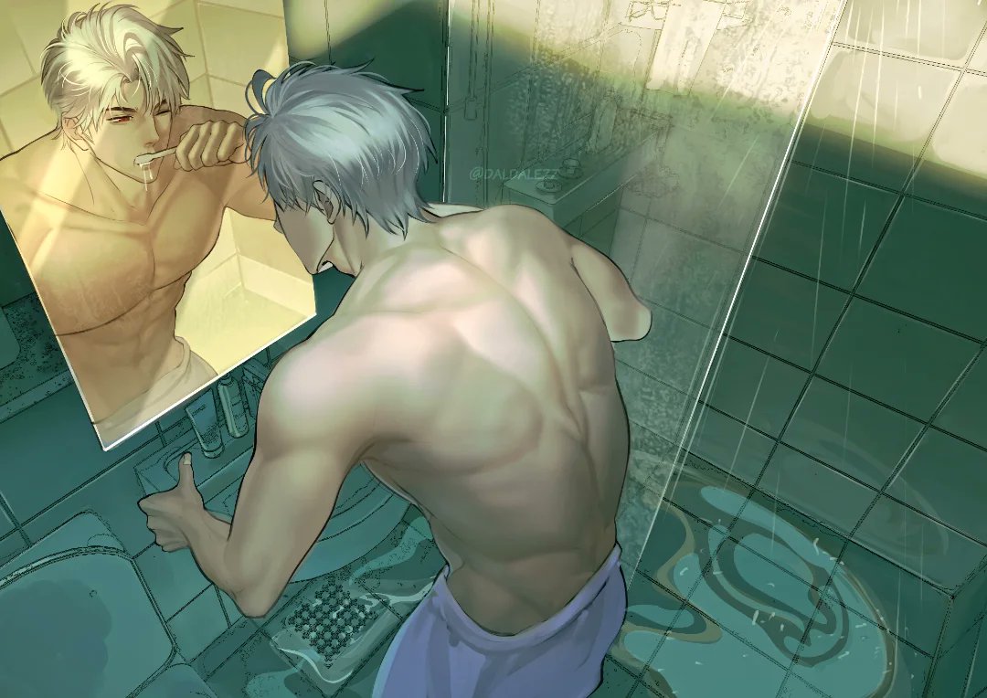 daldalezz's tweet image. Sylus' bathroom and back #Sylus #sylusloveanddeepspace #SylusFanart #loveanddeepspacefanart