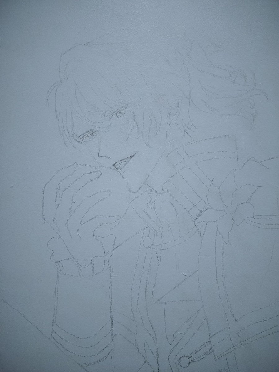 ayakoi_yuu's tweet photo. In honour of ykm birthday month!!! Painting him on my bedroom wall <3 and yes I remember I have free will so I'm making him smirk instead :3 will update occasionally!!! hoping to finish it before june ends! 🫶🏻 #ayakoi https://t.co/lFtmnAcdCe