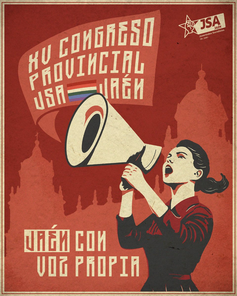 JAÉN CON VOZ PROPIA ✊🏻

¡Jóvenes Jienenses, el 15 Congreso Provincial está a la vuelta de la esquina!, y por ello, ¡aquí os presentamos nuestro cartel! 
✊🏻🌹🏳️‍🌈🏳️‍⚧️💜🙌🏻