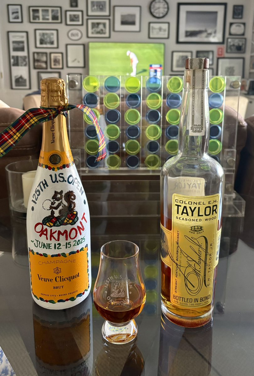 Nervous watching these guys play my home course as it is soft and they could go lower than normal. Having a little Seasoned Wood to take the edge off🤷🏼‍♂️ Cheers🥃🏌️