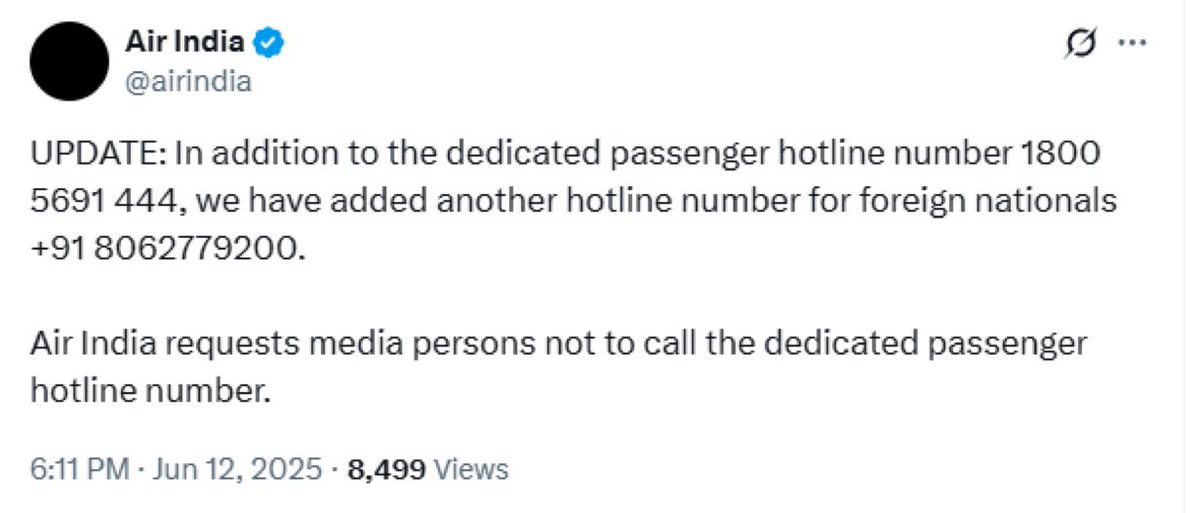 MediaHarshVT's tweet photo. #planecrash #HotlineNumber https://t.co/dELC6LICjR
