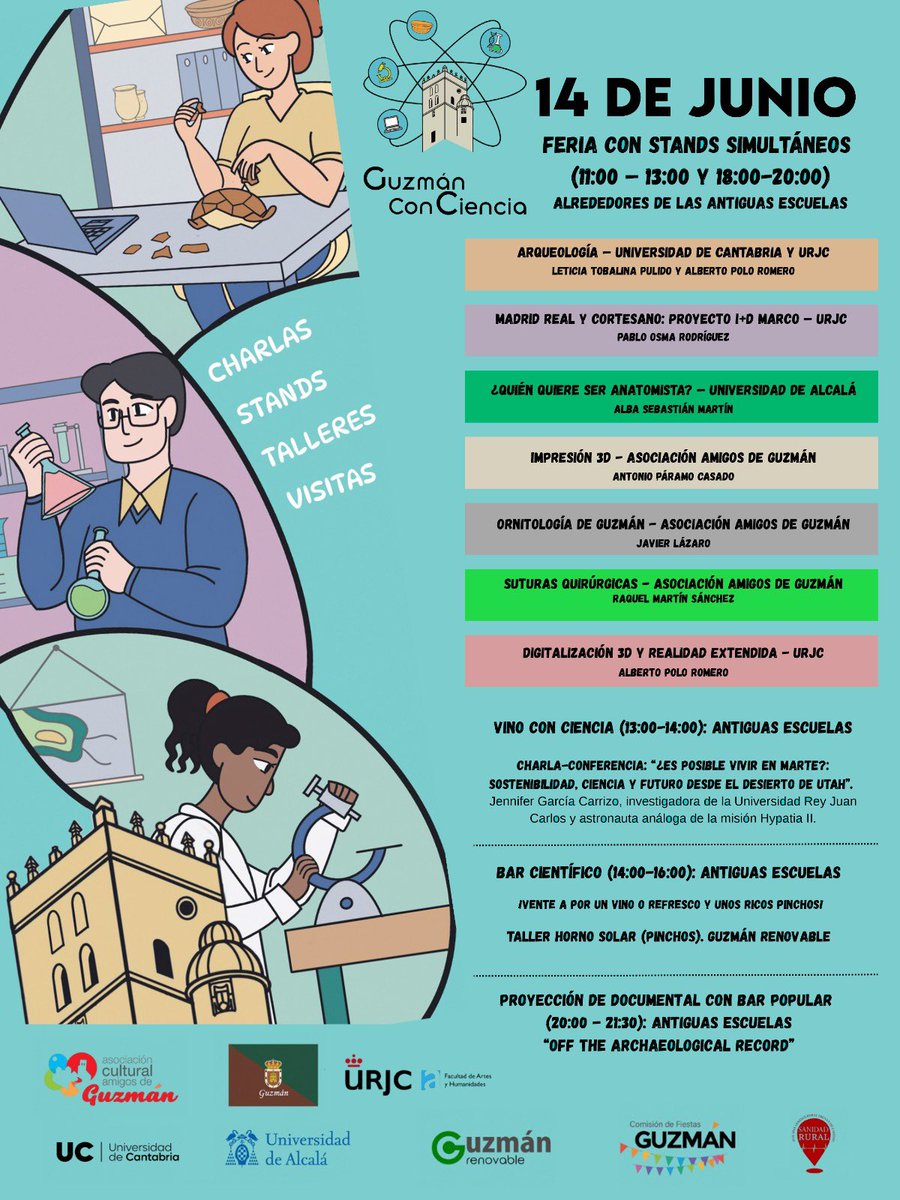 Os animamos a acercaros a Guzmán este sábado 14 de junio para disfrutar de “Guzmán conCiencia”, la primera edición de una jornada científica que ha venido para quedarse. ¡Vente!
