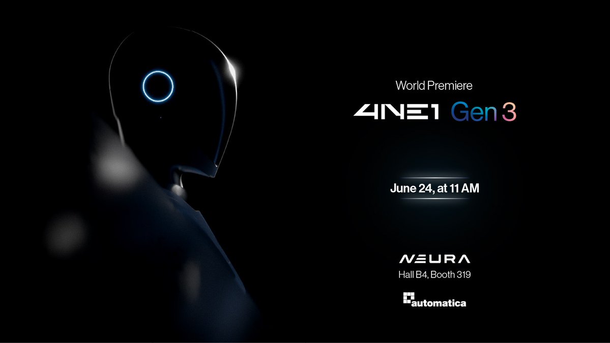 A new chapter in robotics is about to begin. 🤖

The next generation of 4NE1—our cognitive humanoid robot—is ready and we're bringing it to the stage at automatica 2025 in Munich.

📍 Hall B4, Booth 319
🕑 Tuesday, June 24, at 11 AM

This is an event you won't want to miss!