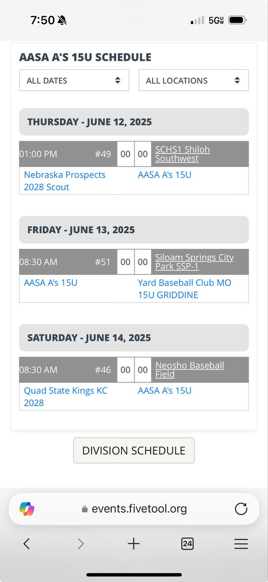 ReubenKerbs's tweet photo. Excited for Day 1 of the Chad Wolff Classic. 78 teams in the 15u division! A’s are in the 15u American Division. 

Starting Pitchers

Game 1: Sean Brennan 
Game 2: Blaze Clevenger @Blaze_Clevenger 
Game 3: Chase Pelfrey @ChasePelf3750 https://t.co/qMD4Zm8R85