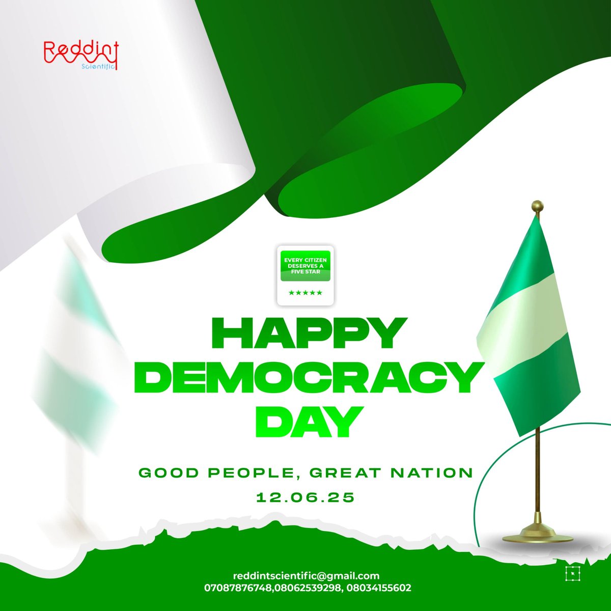 reddintsci's tweet image. It's Democracy day

Happy celebration Nigeria
